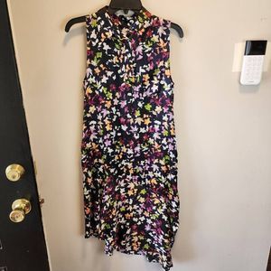 EQUIPMENT Femme Womens Dress Tira Black Floral Silk Asymmetrical Size Small